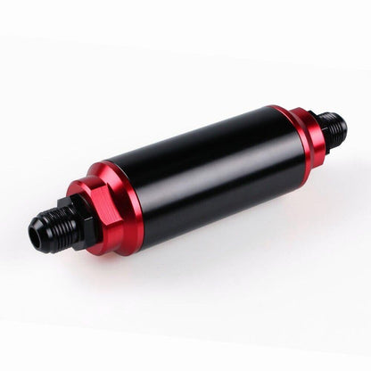 Inline Fuel Filter 60 Micron with 6AN 8AN 10AN Adapter Universal 44MM