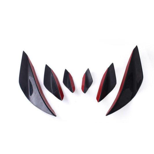 6Pcs Universal Front Bumper Spoiler Canards Decoration