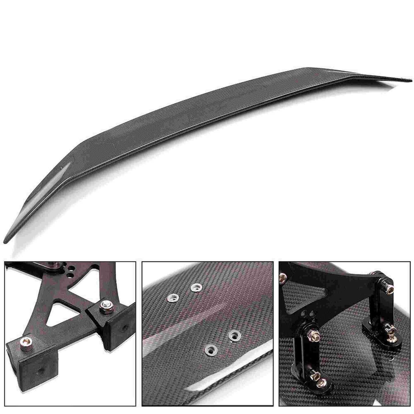 53 Inch Tesla Carbon Fiber Spoiler Trunk Lid Spoiler with Tail Bracket