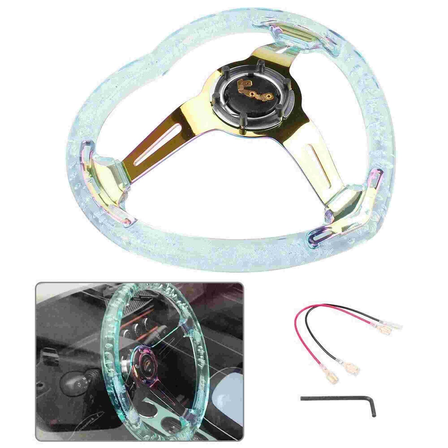14 Inch Heart Shap Steering Wheel GT Sport Steering Wheel with Horn