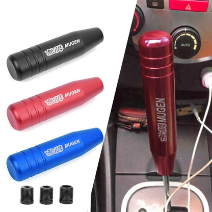 Universal Aluminum Manual Long Gear Stick Shift Knob Shifter with 3 Adapter
