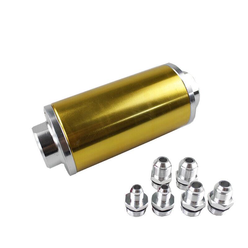 Inline Fuel Filter 30 Micron with 6AN 8AN 10AN Adapter Universal 58MM