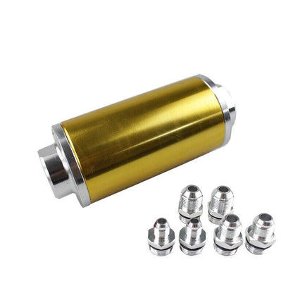 Inline Fuel Filter 30 Micron with 6AN 8AN 10AN Adapter Universal 58MM
