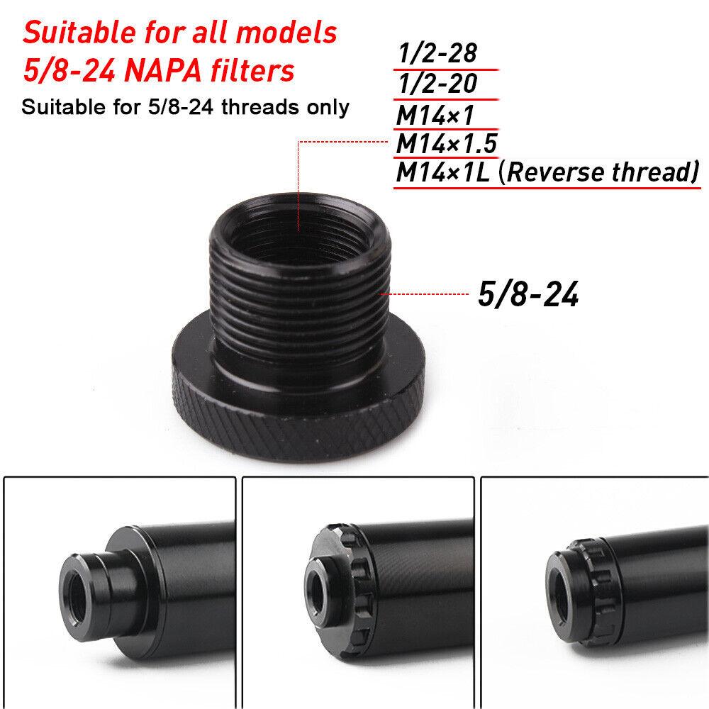 5Pcs Oil Filter Thread Adapter 5/8-24 to 1/2-28, 1/2-20, M14x1, M14x1.5, M14x1L