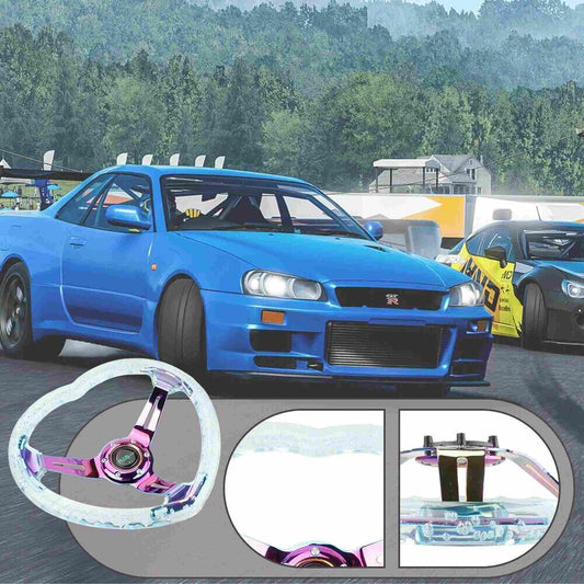 14 Inch Heart Shap Steering Wheel GT Sport Steering Wheel with Horn
