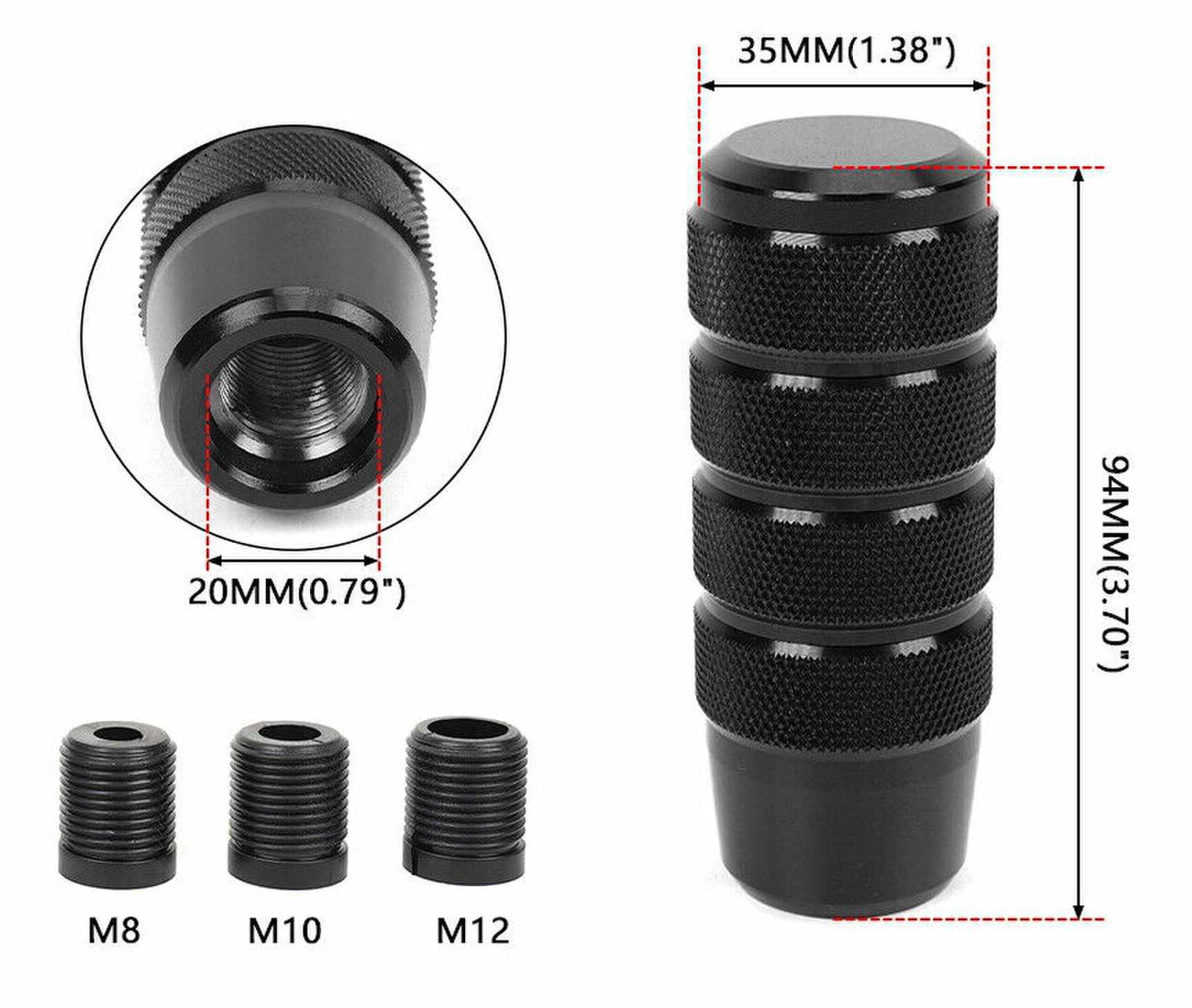 Universal Aluminum Long Gear Shift Knob Manual Gear Stick