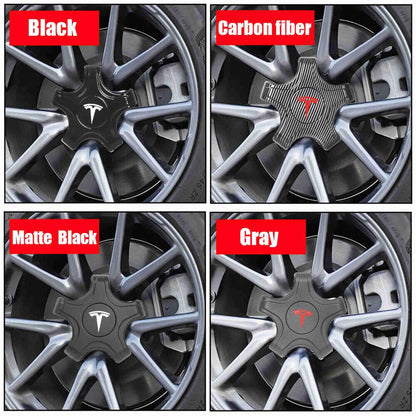4Pcs Carbon Fiber Tesla Model 3 Wheel Center Hub Caps