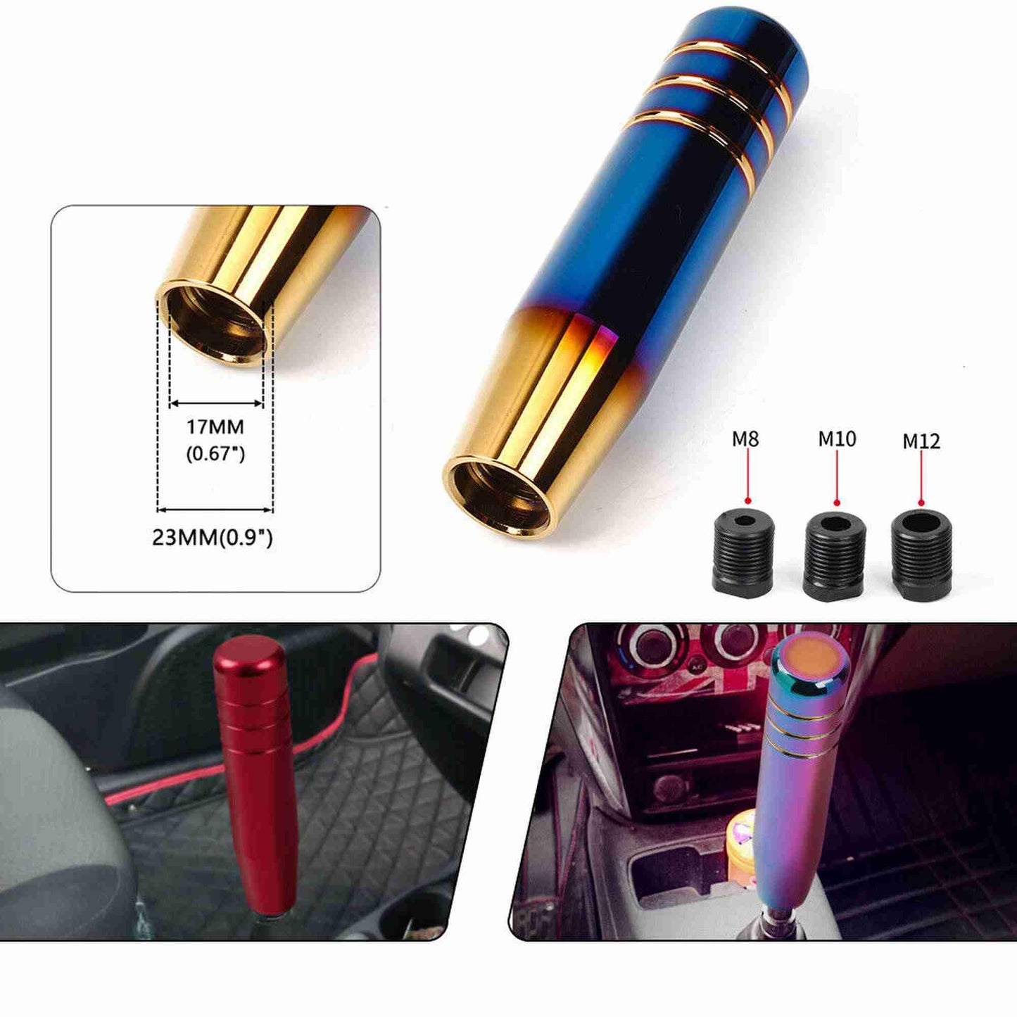 Universal Aluminum Long Shift Knob Manual Gear Shifter Lever