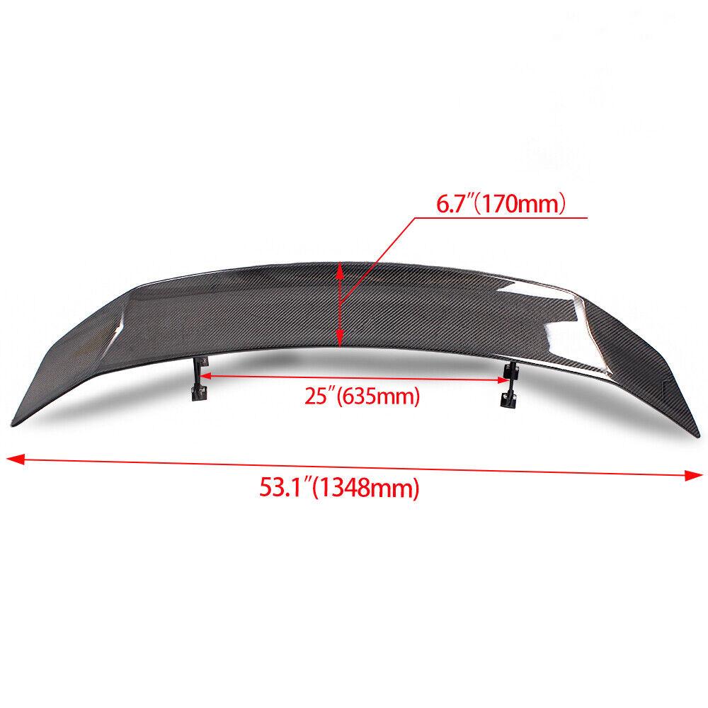 53 Inch Tesla Carbon Fiber Spoiler Trunk Lid Spoiler with Tail Bracket