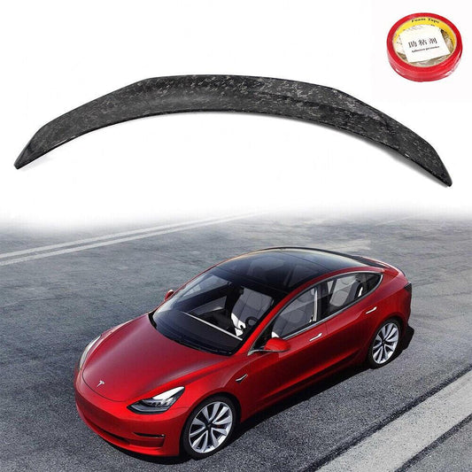 2017-2021 Tesla Model 3 Spoiler Forged Carbon Fiber V Style