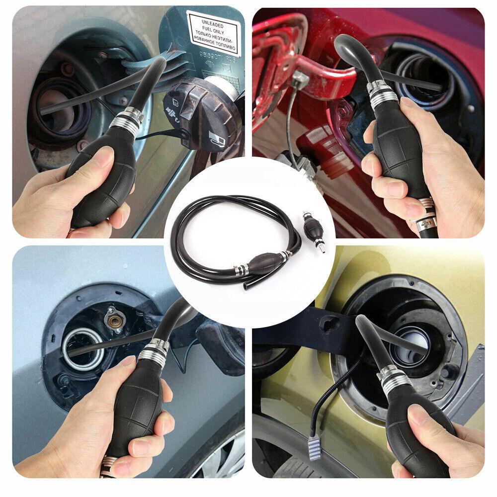 Liquid Oil Water Fluid Transfer Siphon Hand Pump Kit Manual Fuel Gas Tank 5.9FT