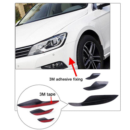 6Pcs Universal Front Bumper Spoiler Canards Decoration