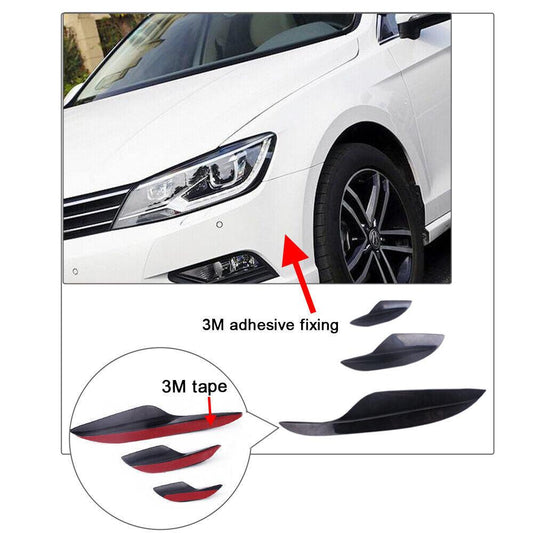 6Pcs Universal Front Bumper Spoiler Canards Decoration