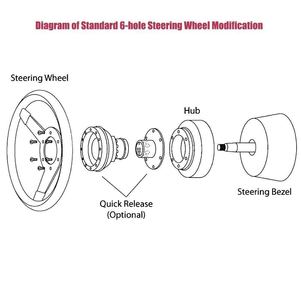 14 Inch Classic Wood Grain Steering Wheel Chrome Spoke 6 Bolt with Horn