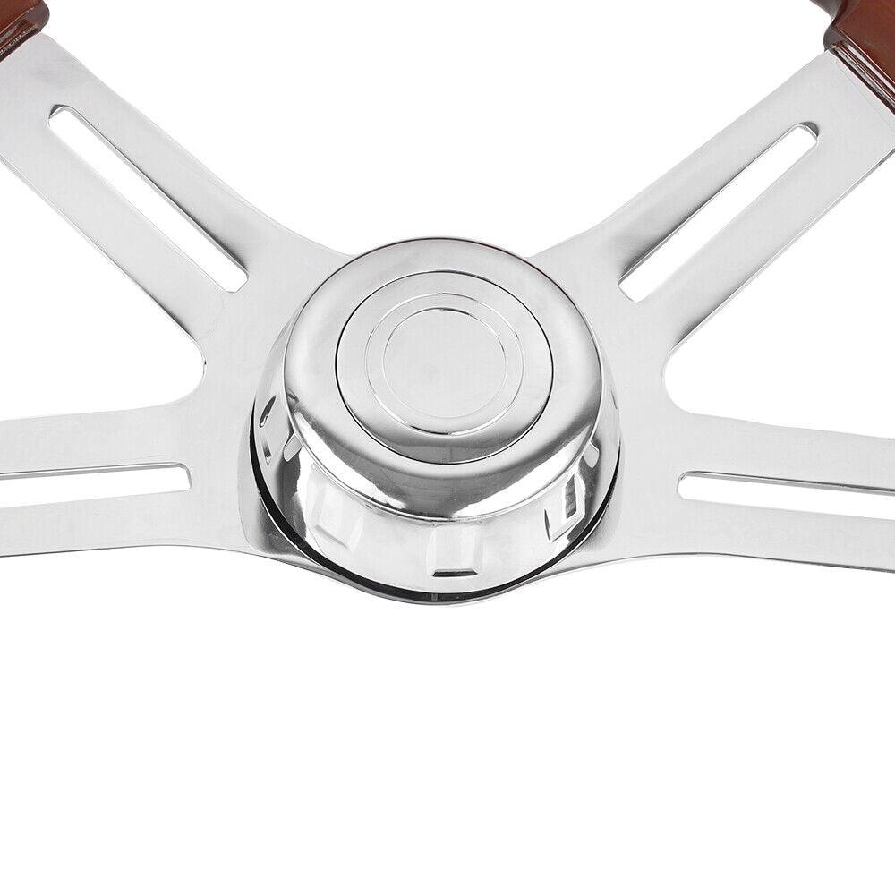 18 Inch 4 Spoke Wood Truck Steering Wheel for Freightliner, Kenworth, Peterbilt, Volvo