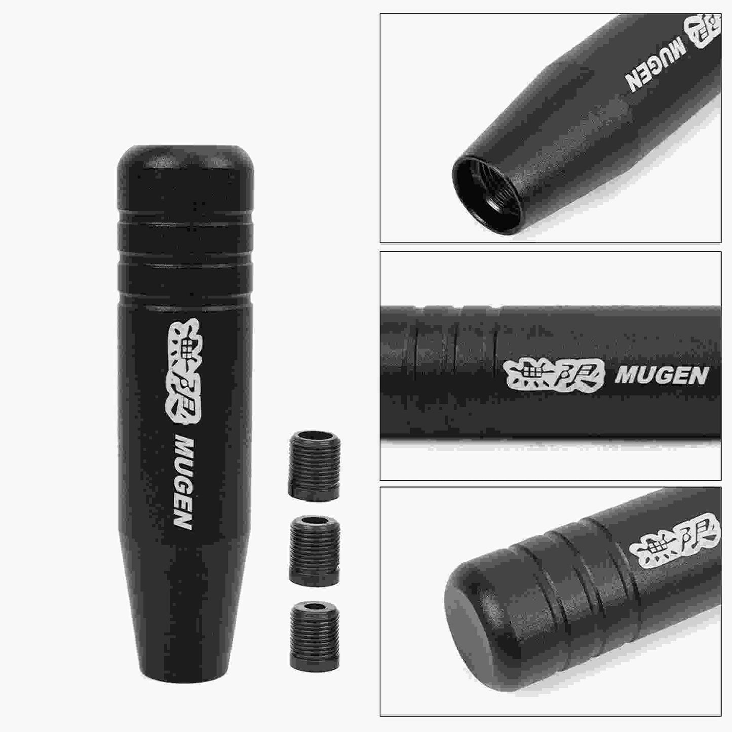 Universal Aluminum Manual Long Gear Stick Shift Knob Shifter with 3 Adapter