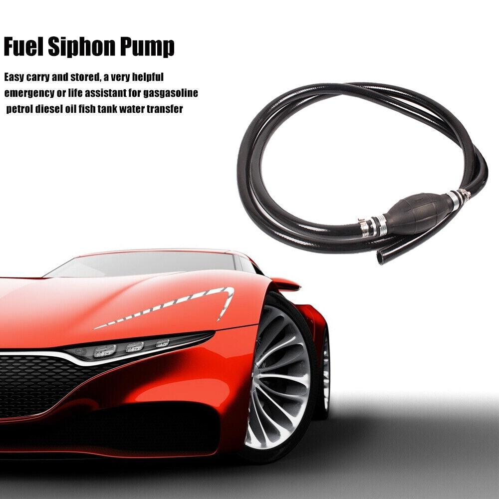 Liquid Oil Water Fluid Transfer Siphon Hand Pump Kit Manual Fuel Gas Tank 5.9FT