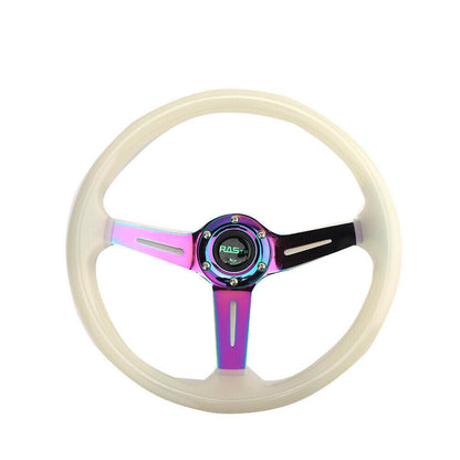 13 Inch Luminous Steering Wheel Sport Steering Wheel 6 Bolt with Horn