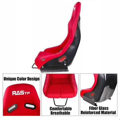 Large Fiber Glass Bucket Rucket Racing Seat with Bracket Mount