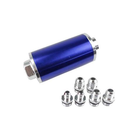 Inline Fuel Filter 30 Micron with 6AN 8AN 10AN Adapter Universal 58MM