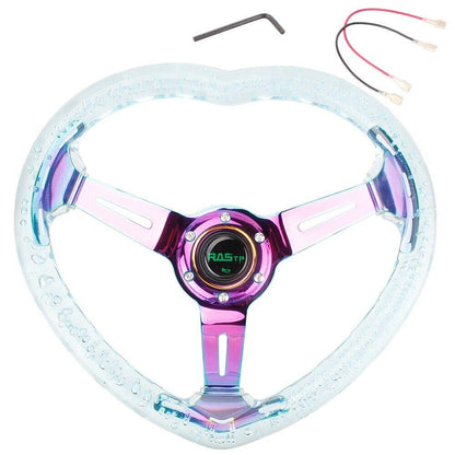 14 Inch Heart Shap Steering Wheel GT Sport Steering Wheel with Horn