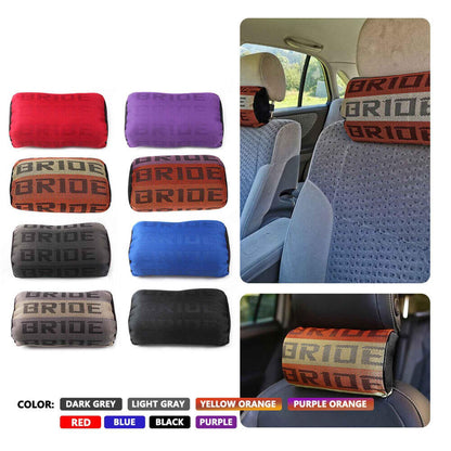 2Pcs Car Neck Pillow Fabric Headrest Pillow Support Neck Support