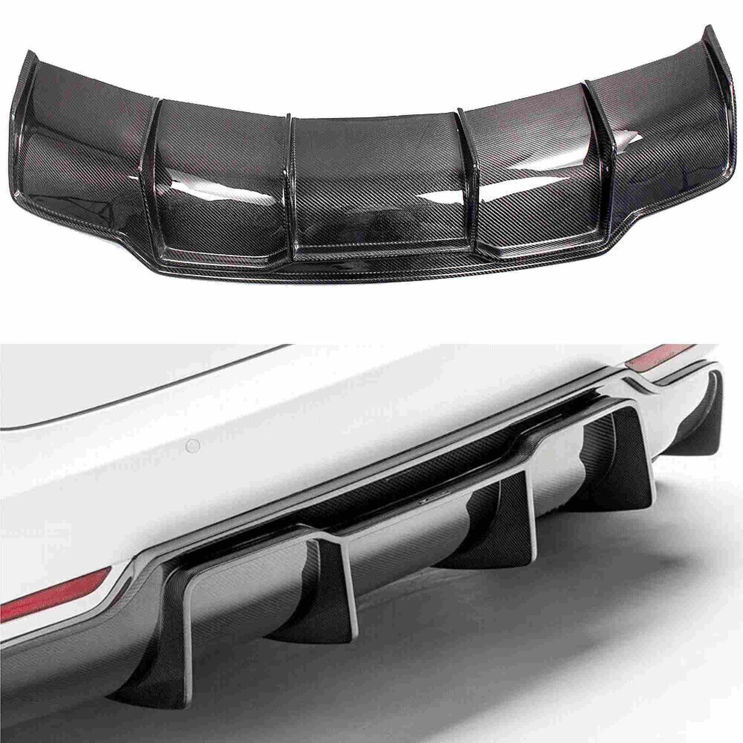 Carbon Fiber Rear Lip Bumper Diffuser Body Kit for Tesla Model 3 Sedan17-23