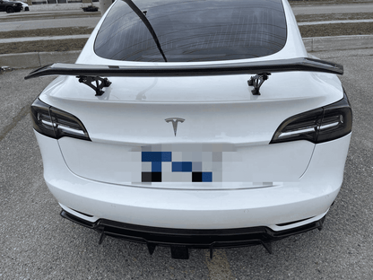 53 Inch Tesla Carbon Fiber Spoiler Trunk Lid Spoiler with Tail Bracket