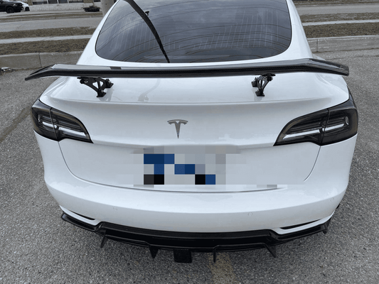 53 Inch Tesla Carbon Fiber Spoiler Trunk Lid Spoiler with Tail Bracket